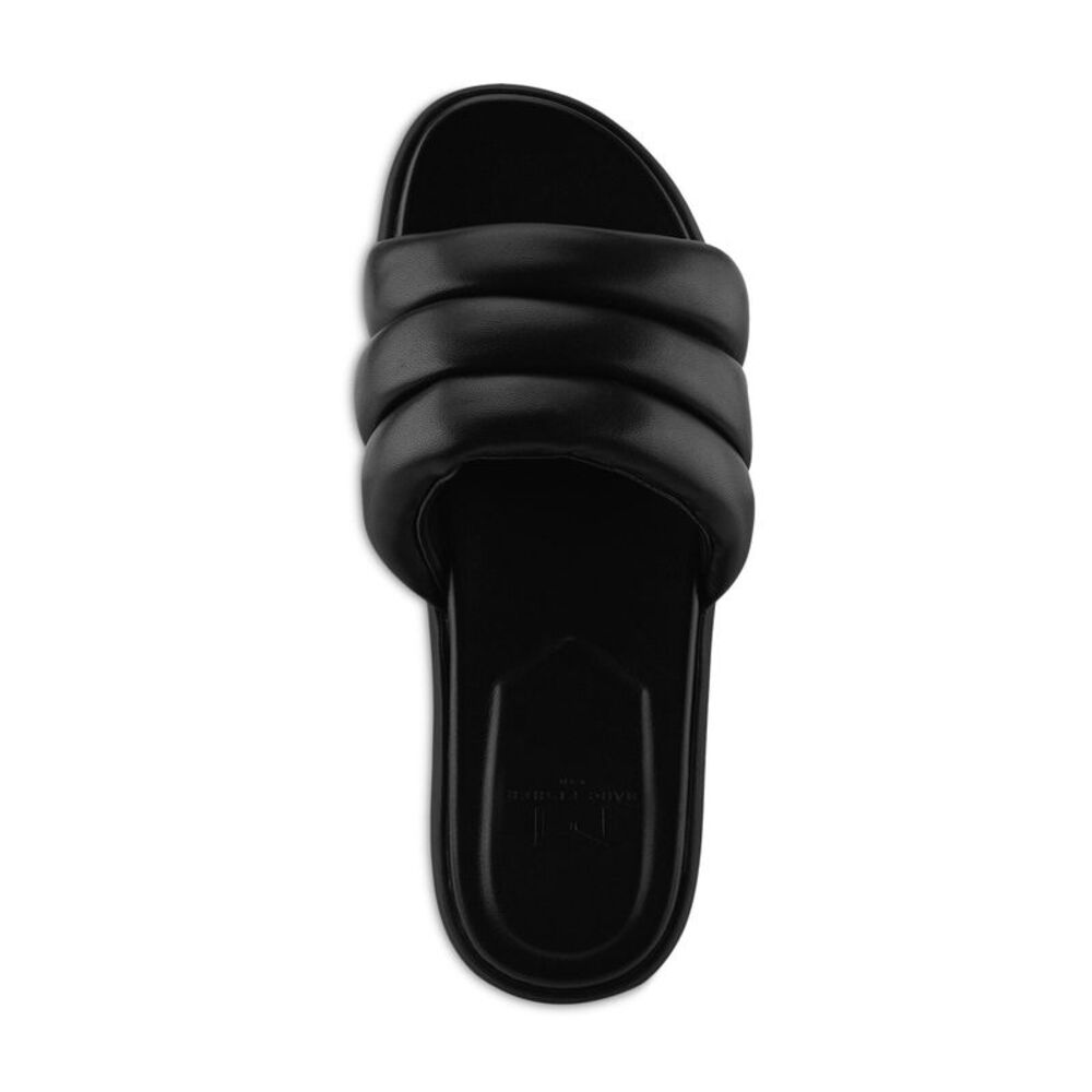 MARC FISHER Womens Black Yessy Toe Platform Slip On Leather Slide Sandals 6 M - Picture 3 of 4